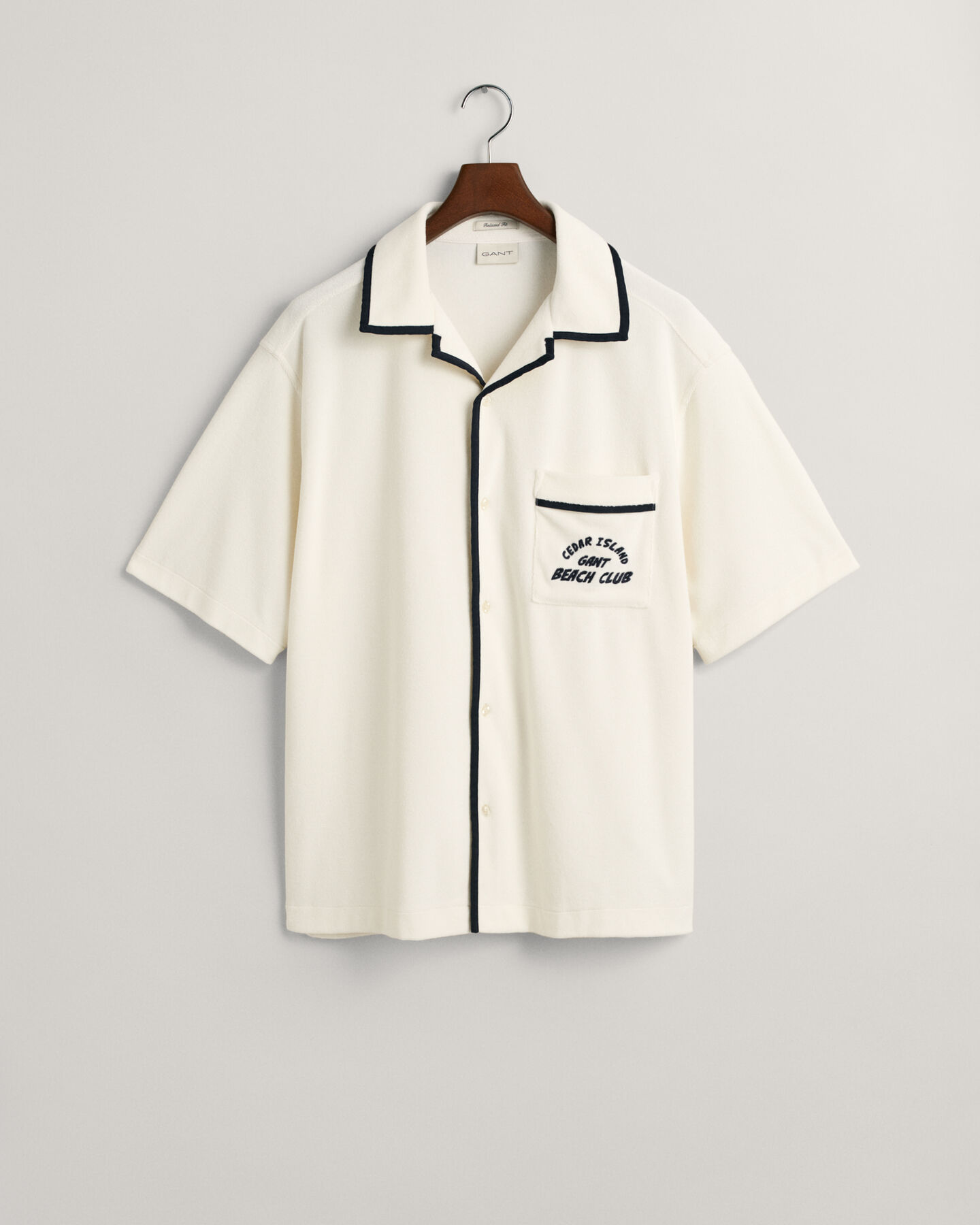 Relaxed Fit badstof overhemd met korte mouwen