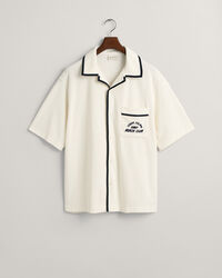 Relaxed Fit badstof overhemd met korte mouwen