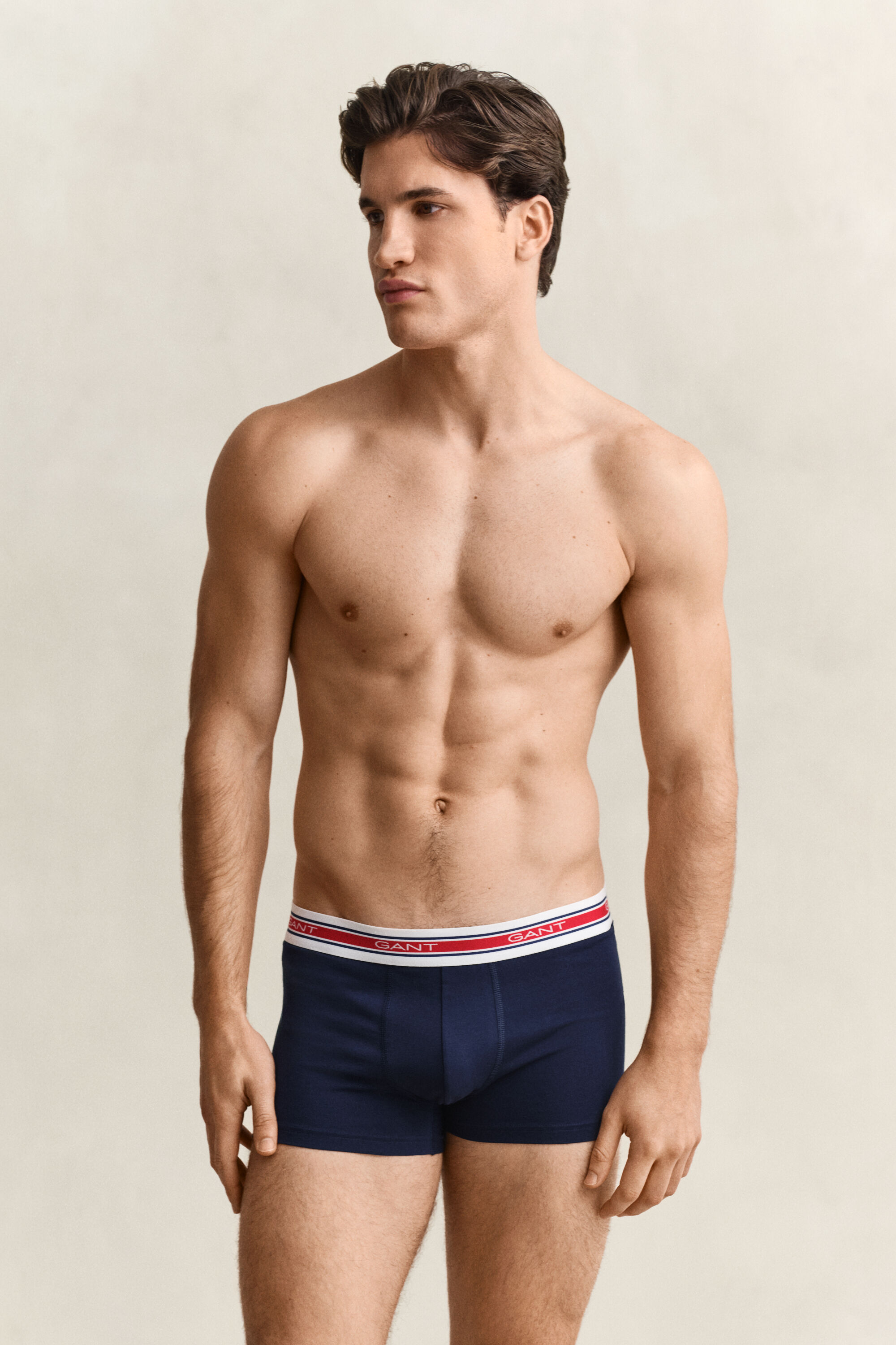 Set van drie boxershorts met gestreepte tailleband