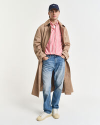 Regular Fit gestreept overhemd van katoen en linnen