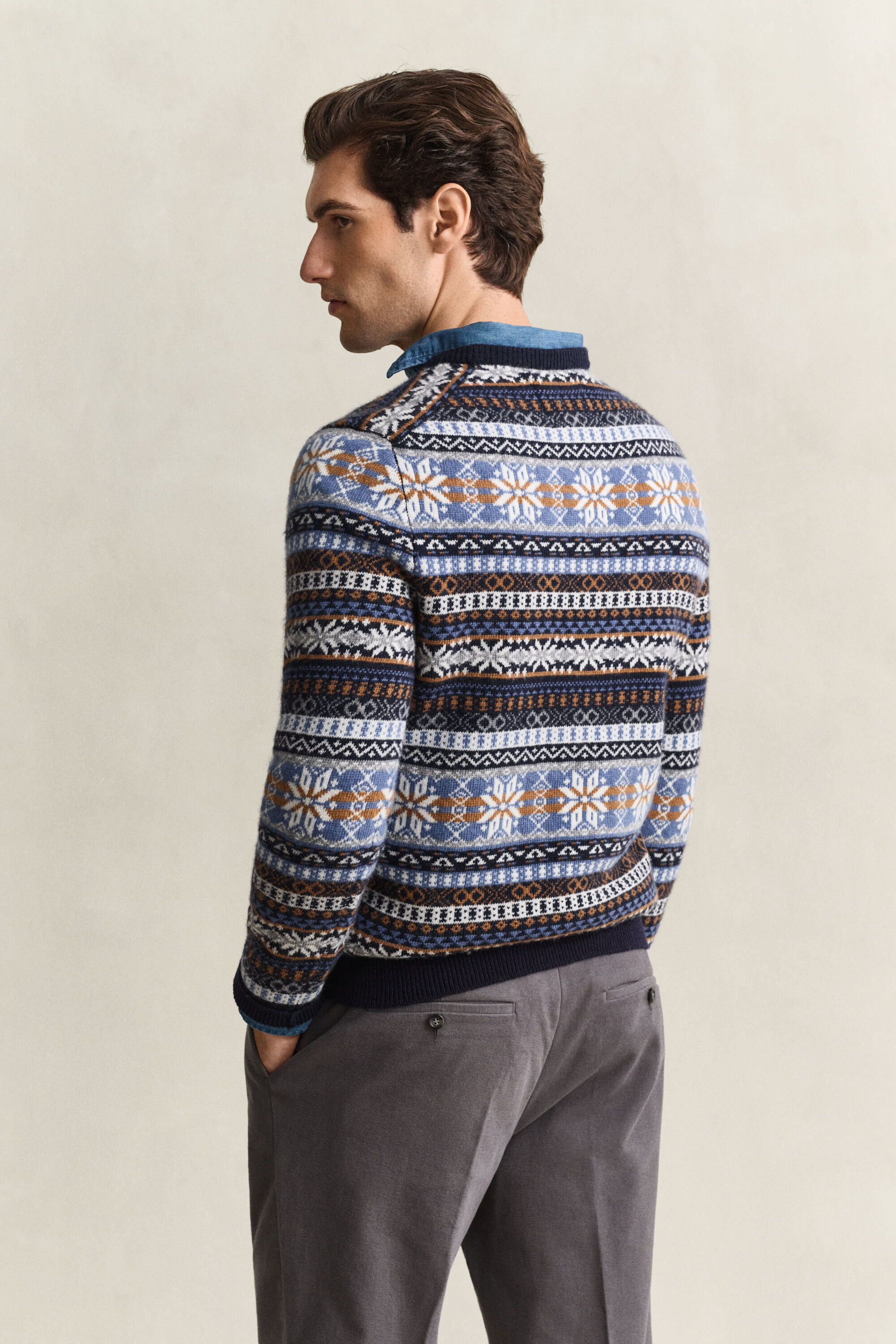 Fair Isle trui met ronde hals