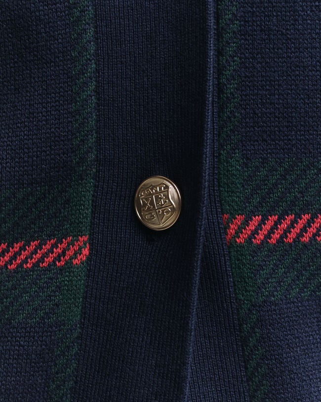 Geruit vest met V-hals