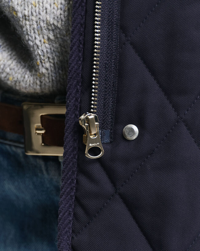 Gewatteerde bodywarmer met corduroy details