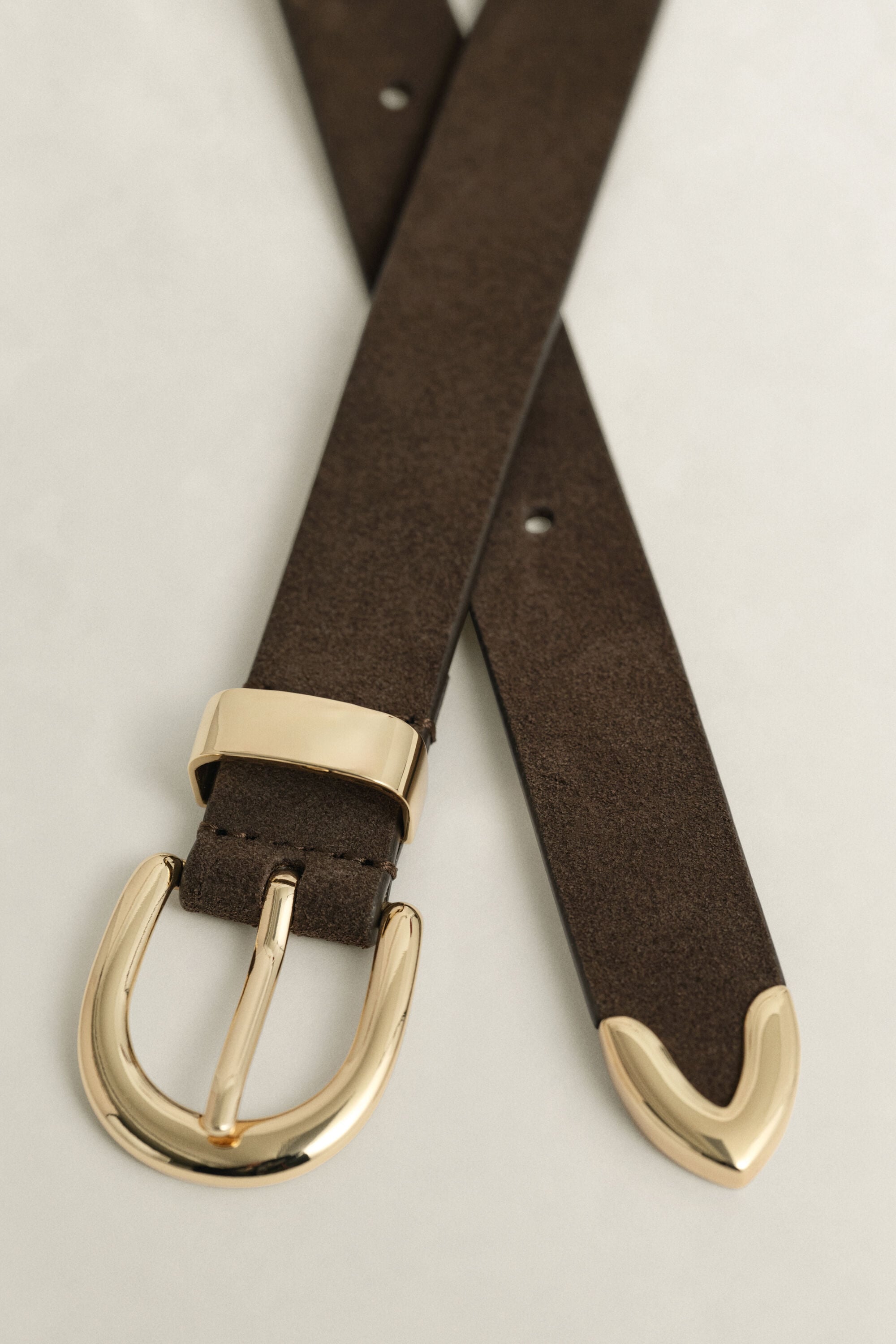 Suède riem met metaal