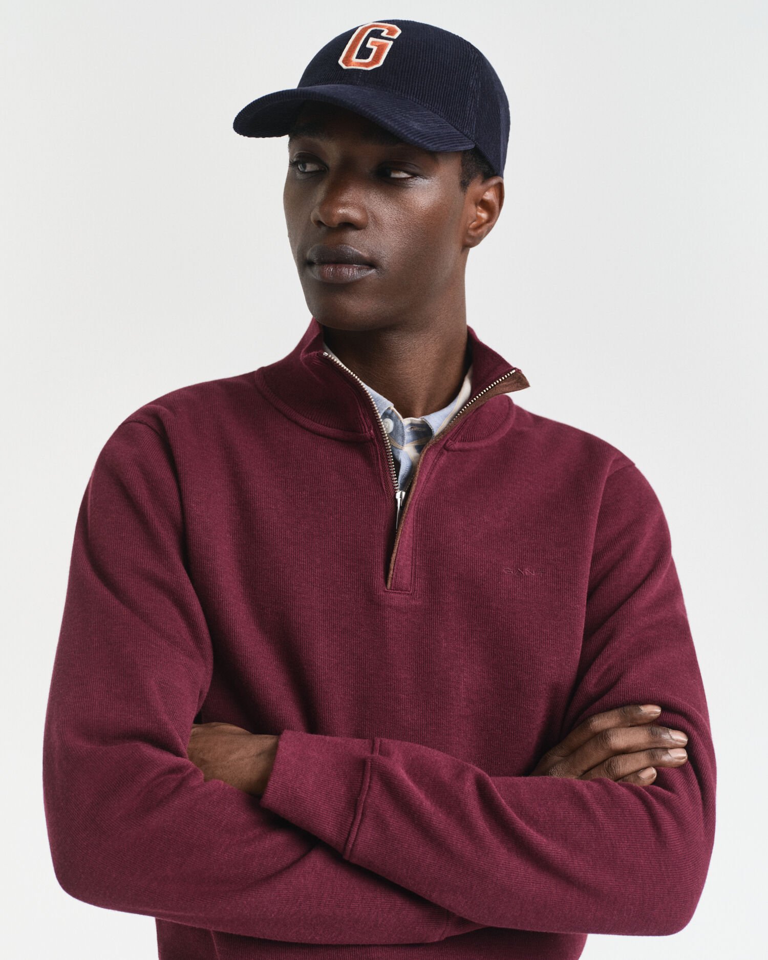 Sacker Rib sweatshirt met korte rits