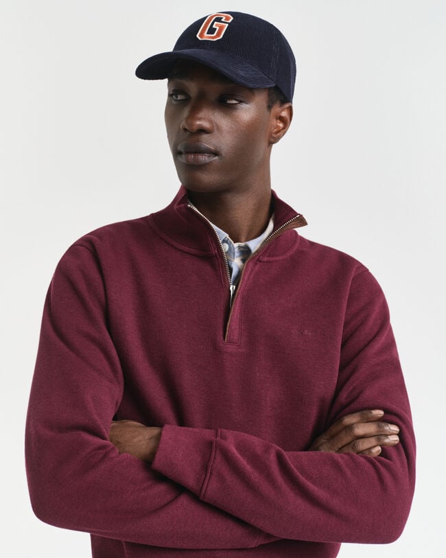 Sacker Rib sweatshirt met korte rits