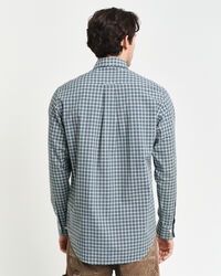 Regular Fit poplin overhemd met klein ruitje