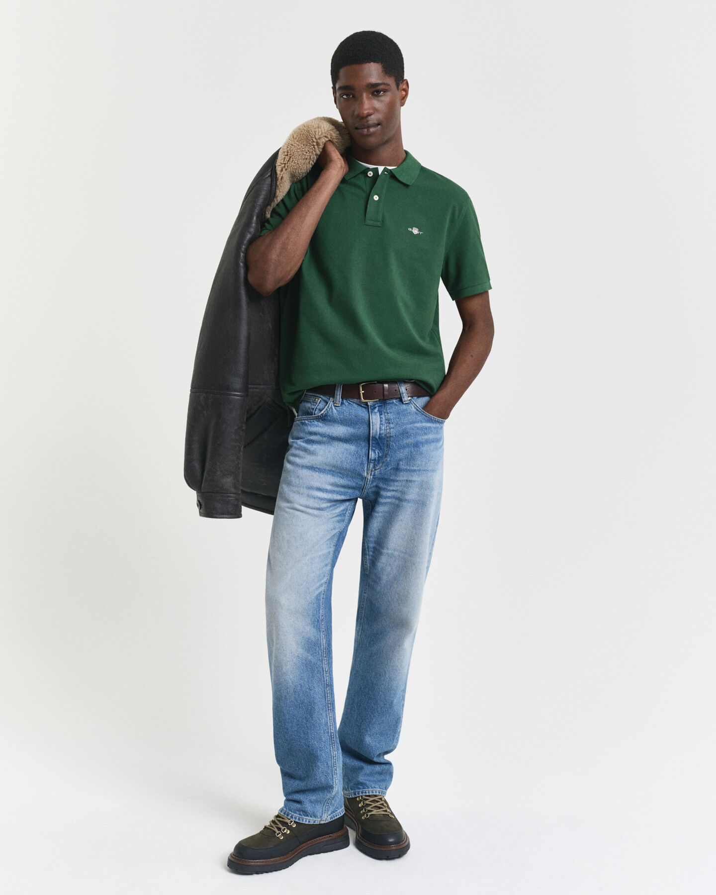 Regular Fit Shield piqué poloshirt