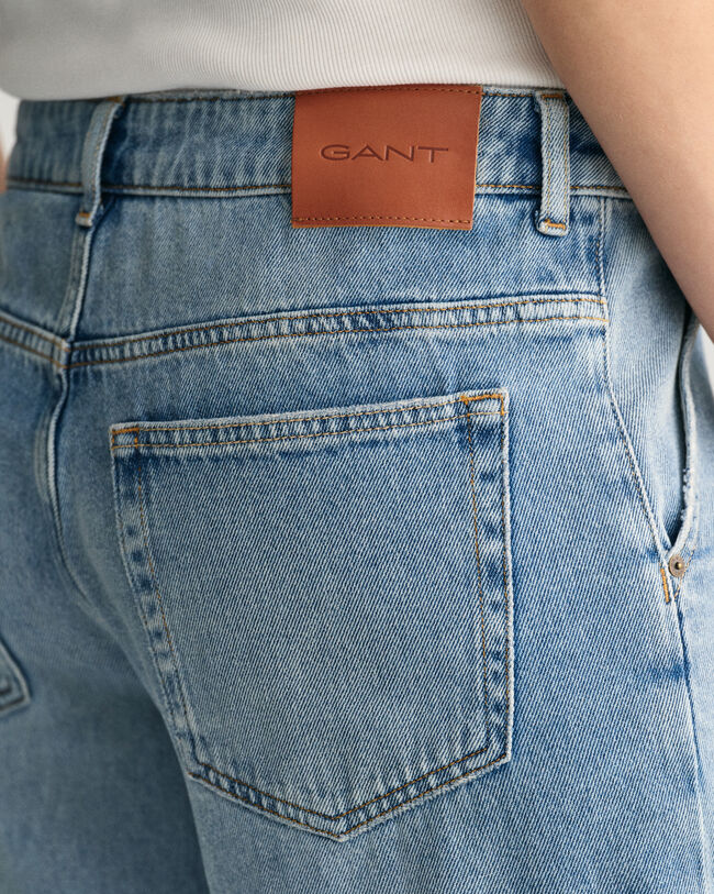 Jeans met lage taille en wijde pijpen