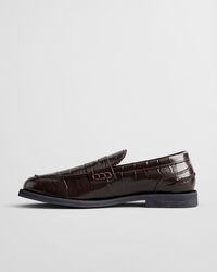 Gracelyn loafers van leer met krokodilleneffect