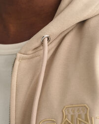 Tonal Shield hoodie met ritssluiting