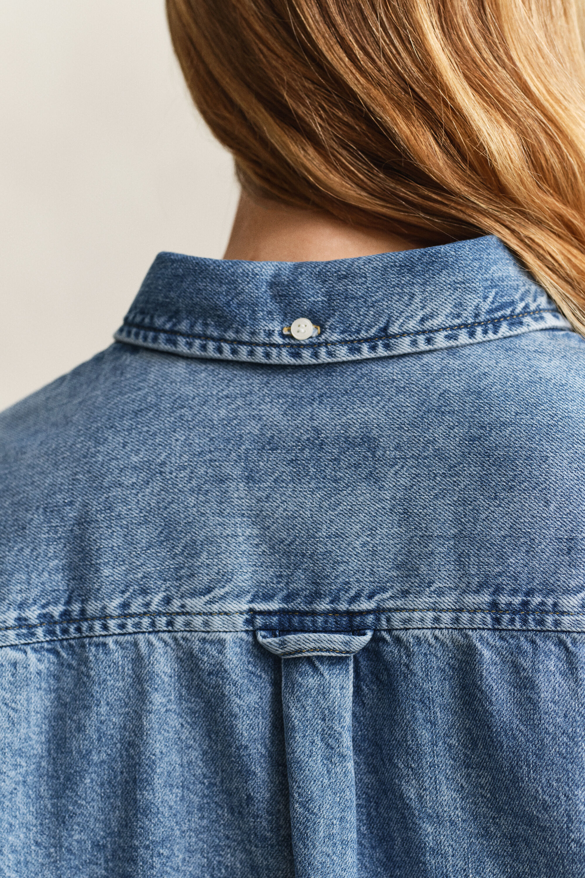 Denim overoverhemd met borduursel