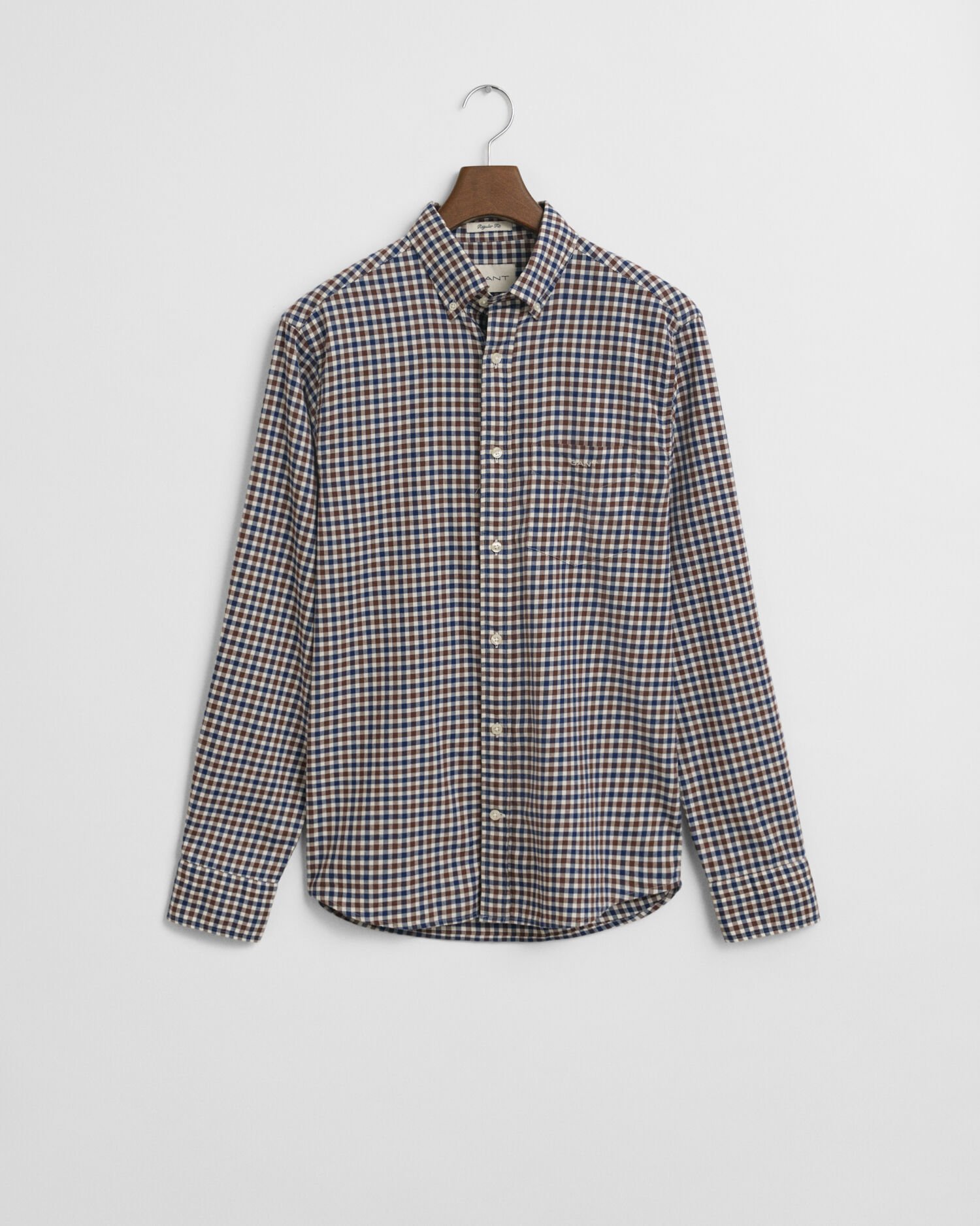 Regular Fit overhemd van keperstof met Gingham-ruitje