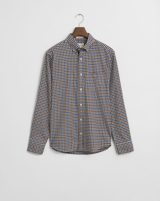 Regular Fit overhemd van keperstof met Gingham-ruitje