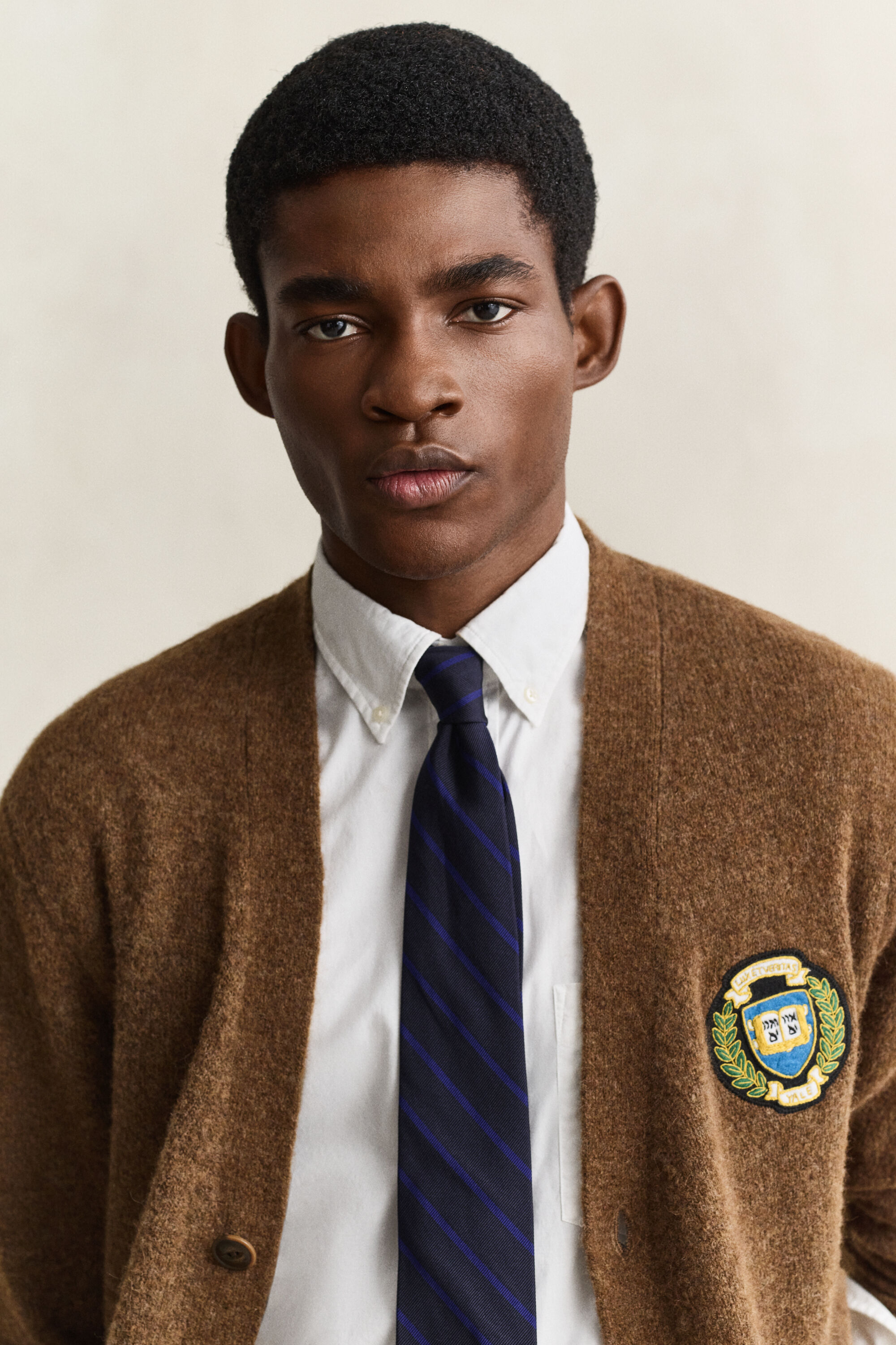 Gant x Yale vest van geborstelde wol