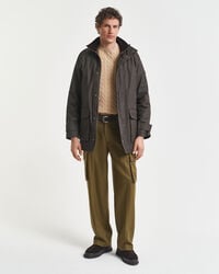 Katoenen gebreide kabeltrui met ronde hals