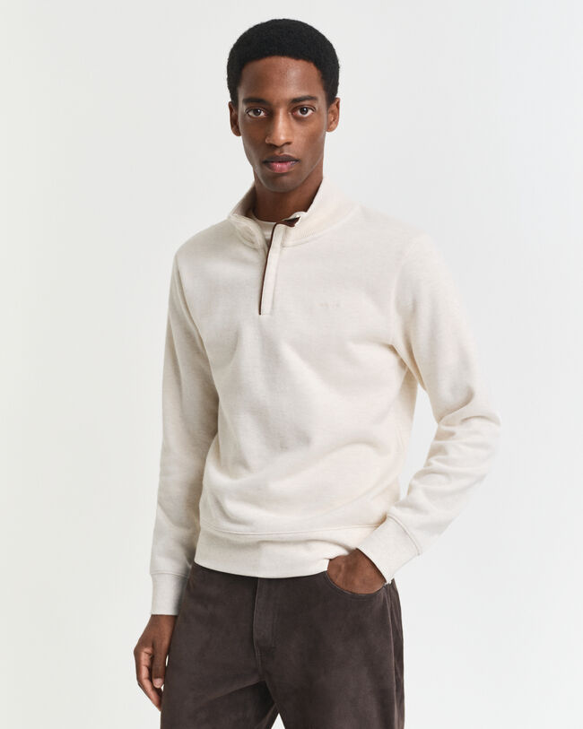 Sacker Rib sweatshirt met korte rits