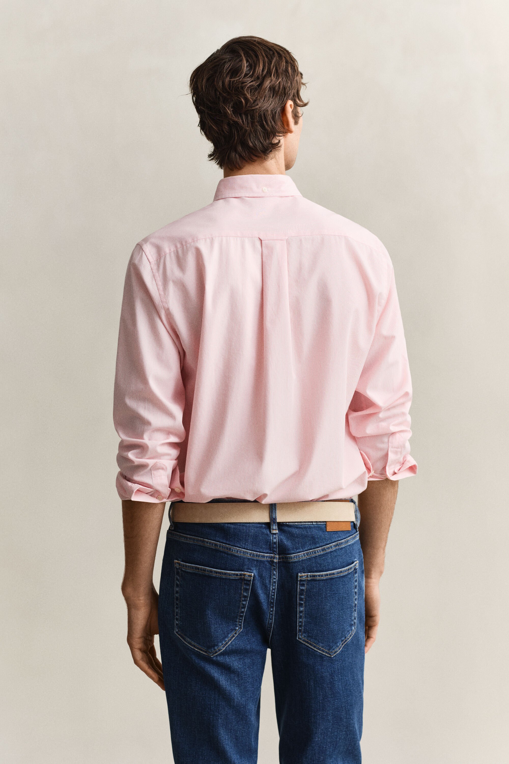 Klassiek poplin overoverhemd met Banker-streep