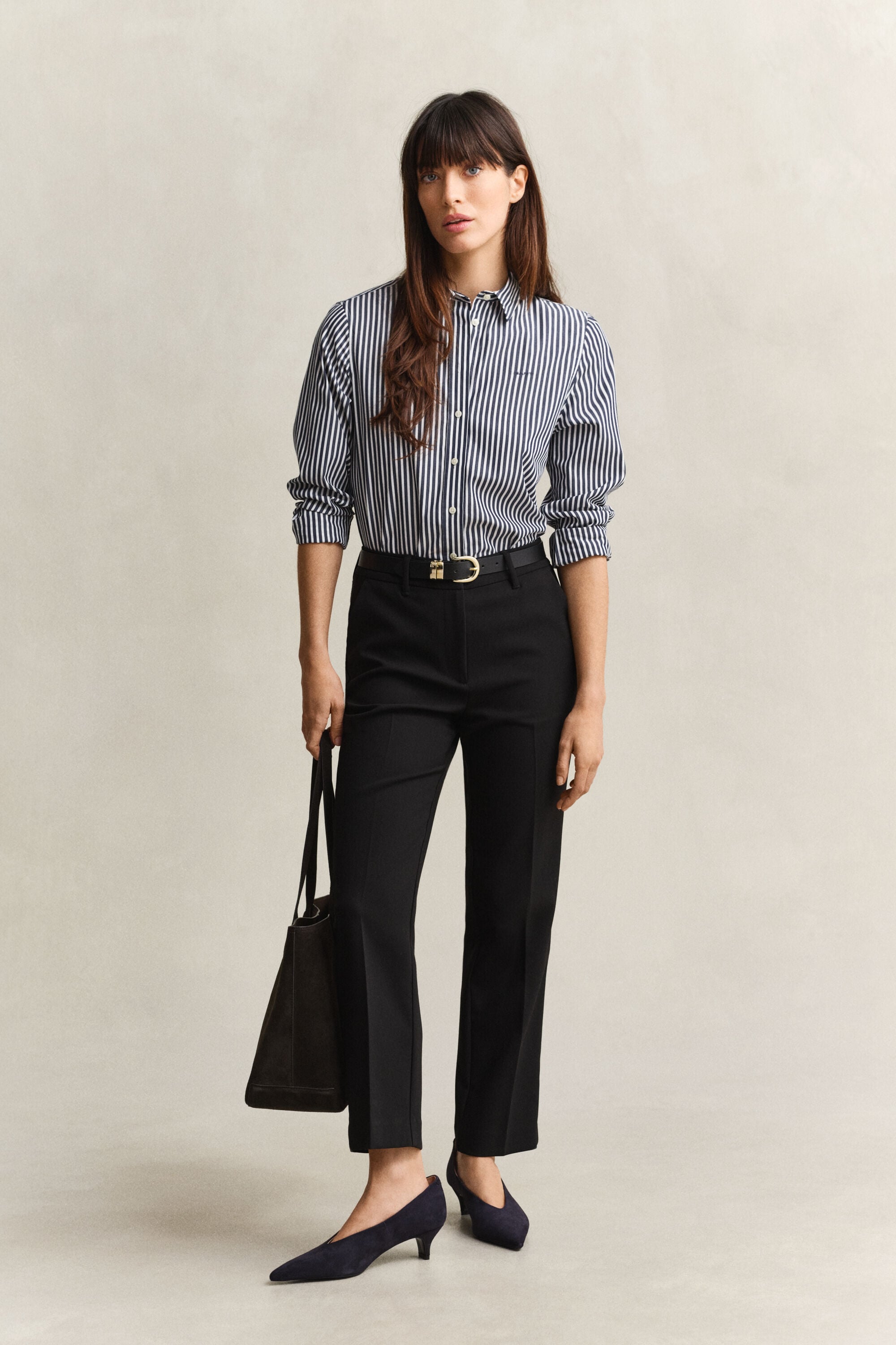 Classic Regular gestreept poplin overhemd