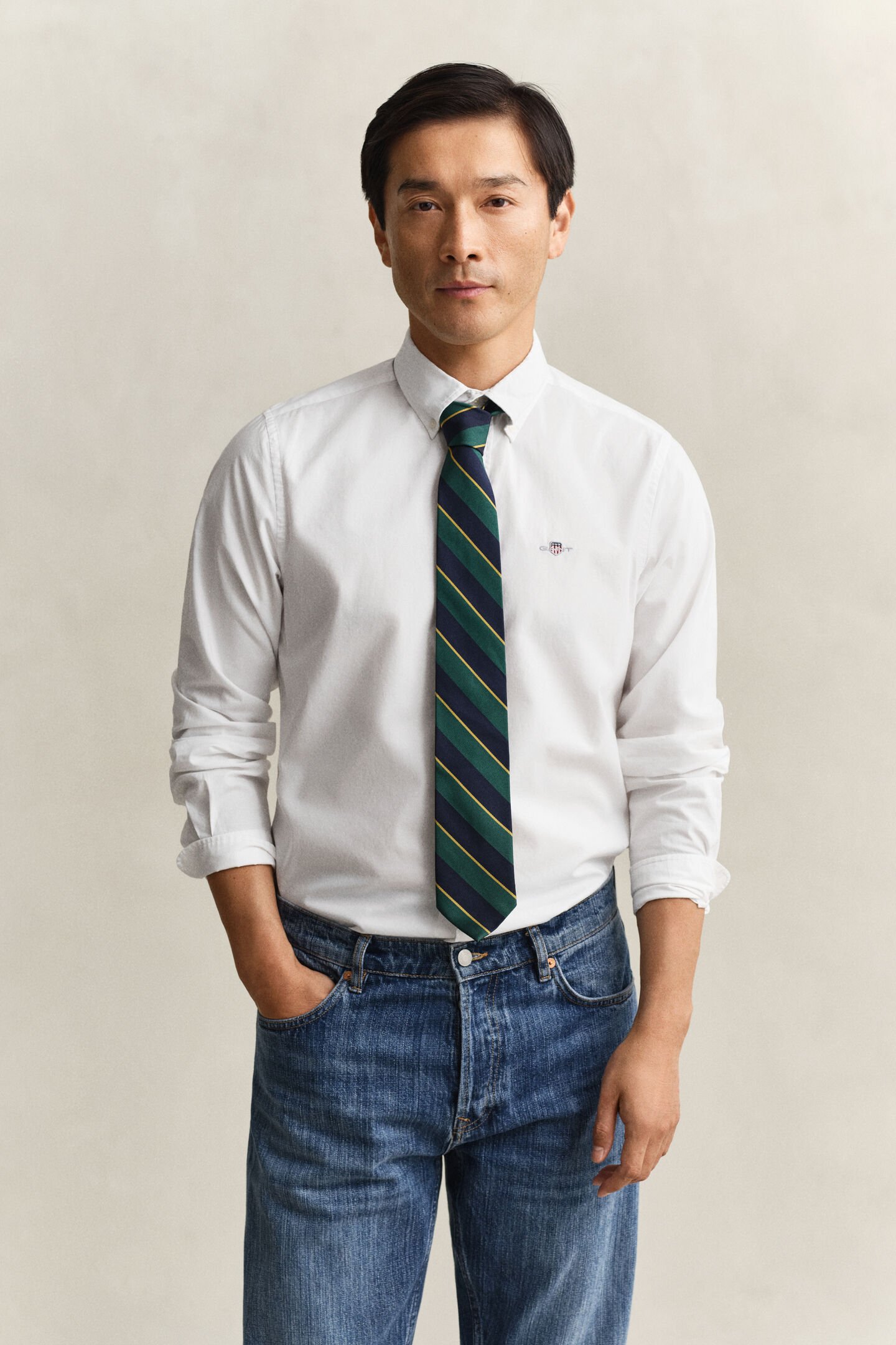 Slim Fit Classic overoverhemd van poplin