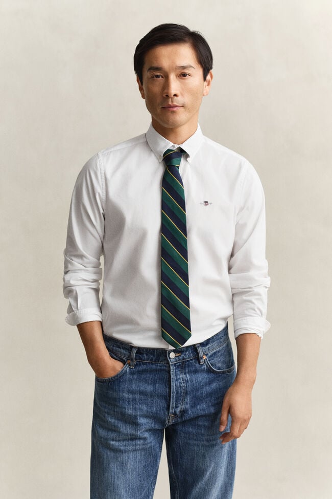 Slim Fit Classic overoverhemd van poplin