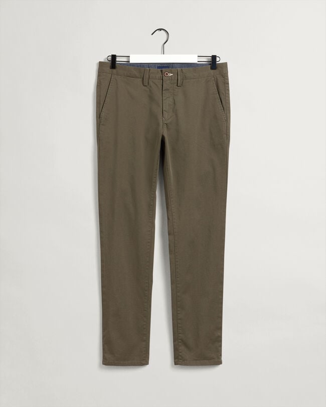 Hallden Slim Fit chino van keperstof