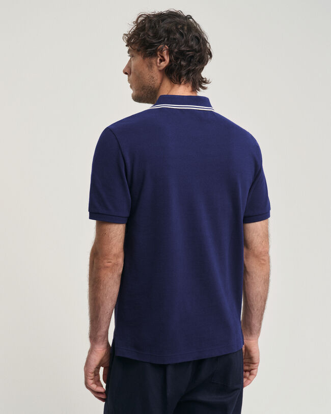 Seasonal Essential piqu&eacute; poloshirt met contrasterende rand