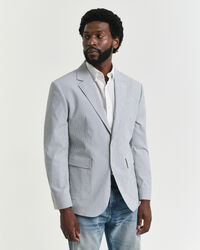 Slim Fit seersucker kostuumjasje