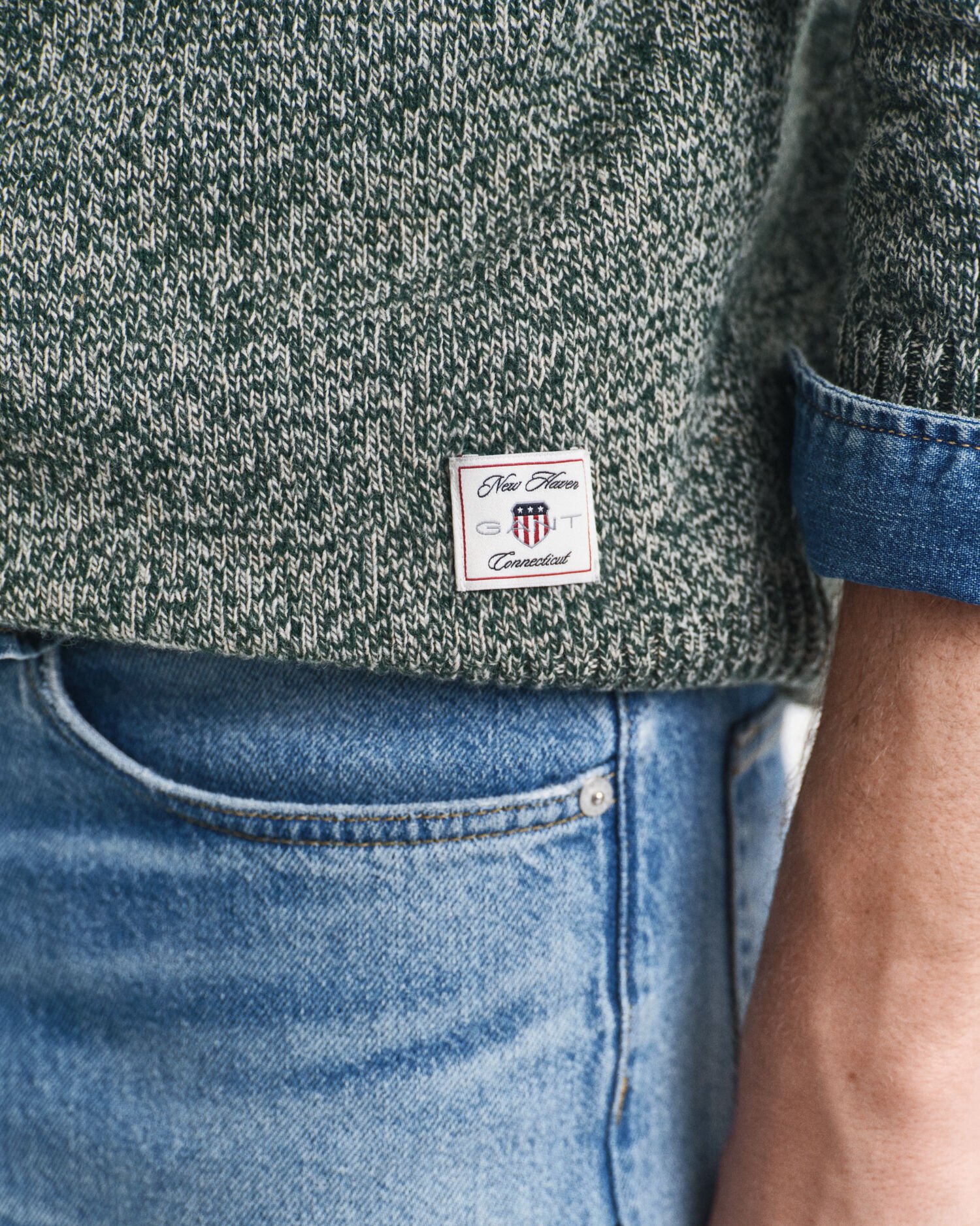 Trui met ronde hals van mouliné wolmix