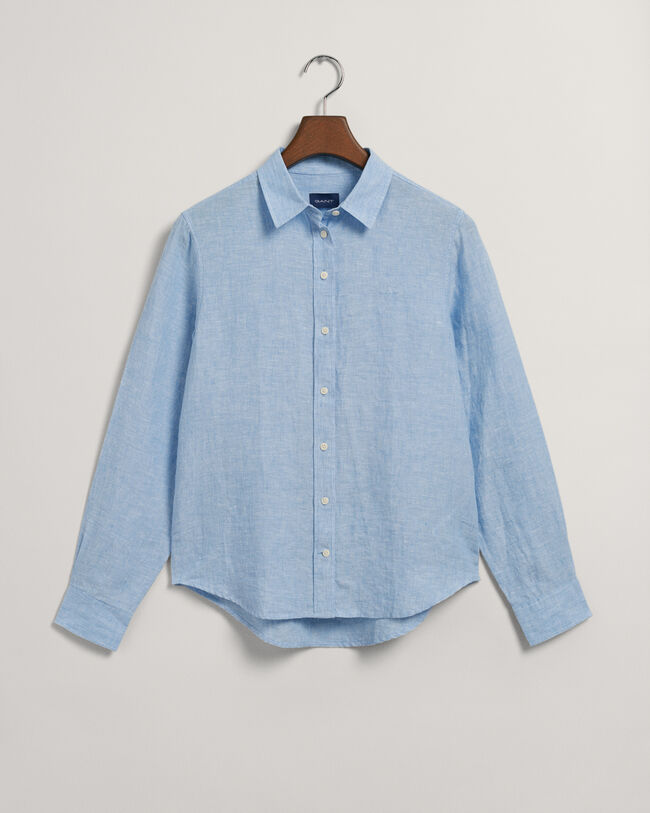 Regular Fit chambray overhemd van linnen