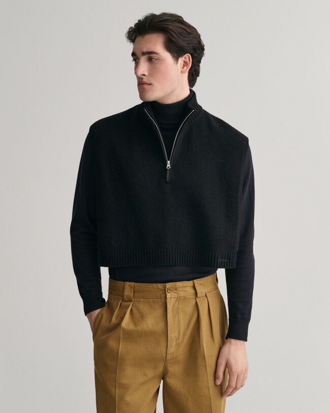 Gebreide wollen colsjaal met rits