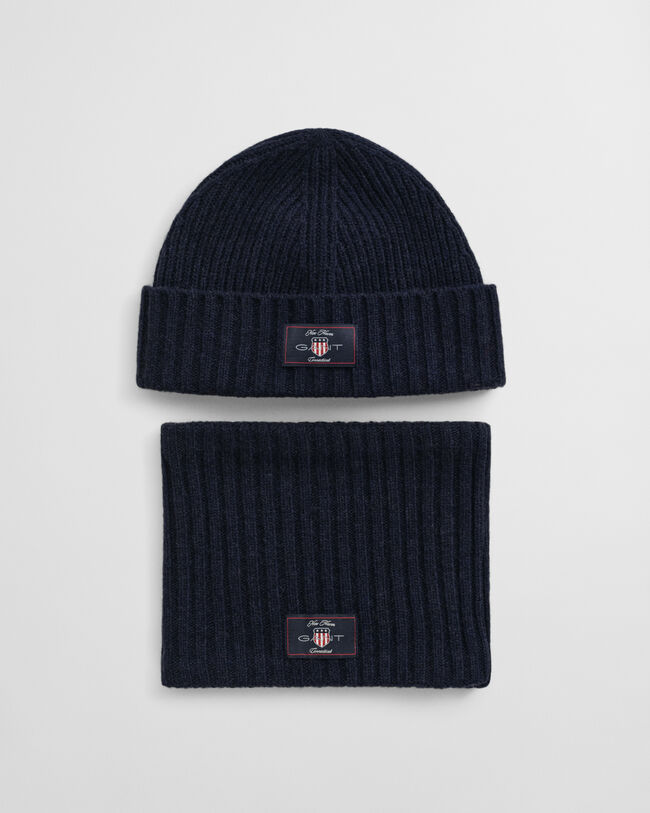 Kids cadeauset beanie & colsjaal van wolmix