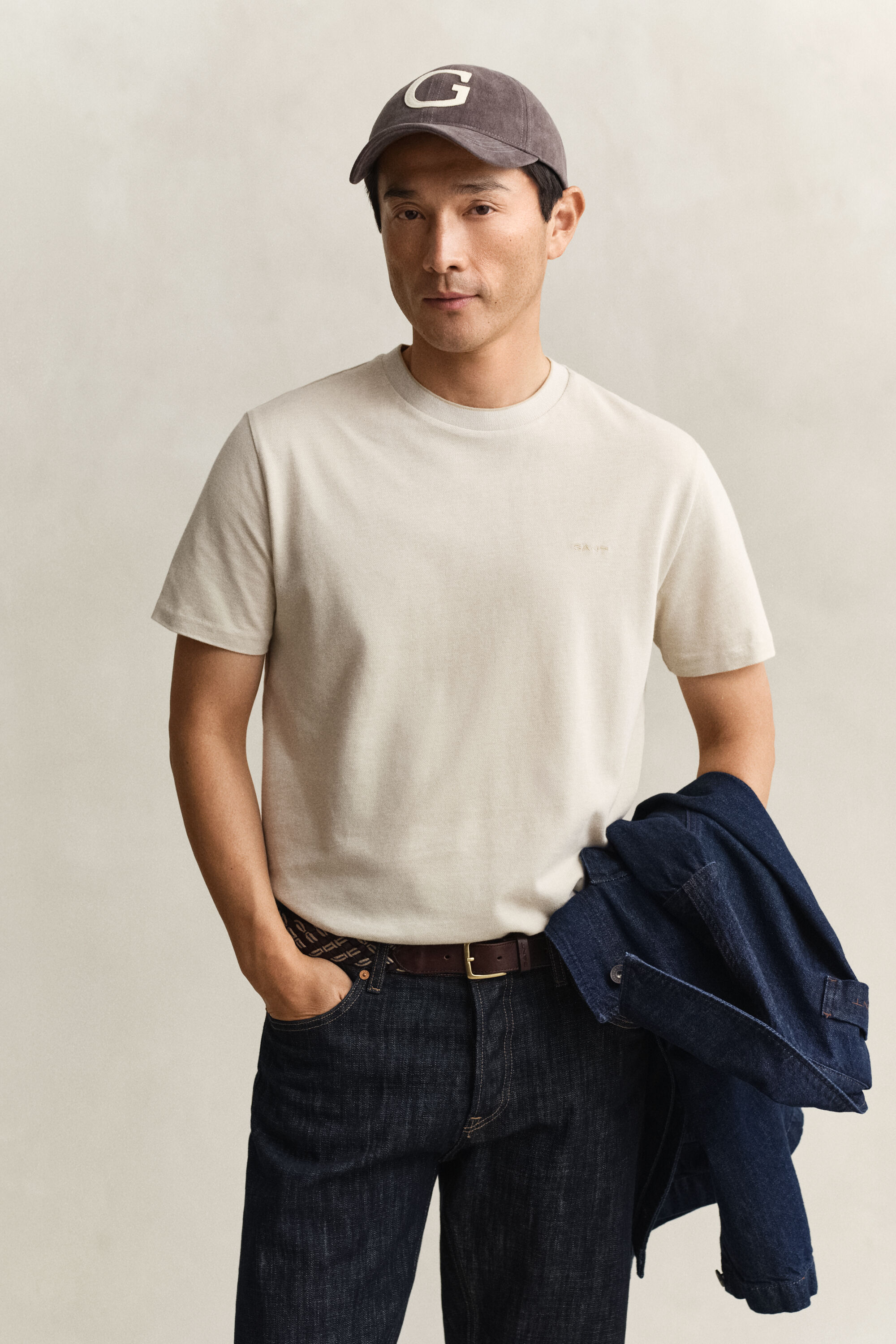 Tweekleurig piqué T-shirt