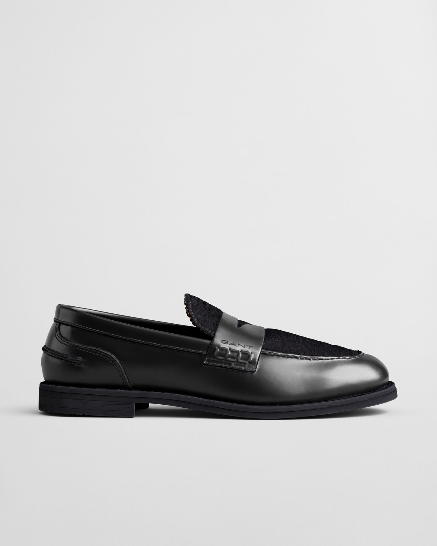 Gracelyn leren loafers met bont