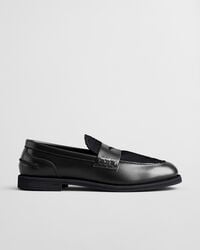 Gracelyn leren loafers met bont