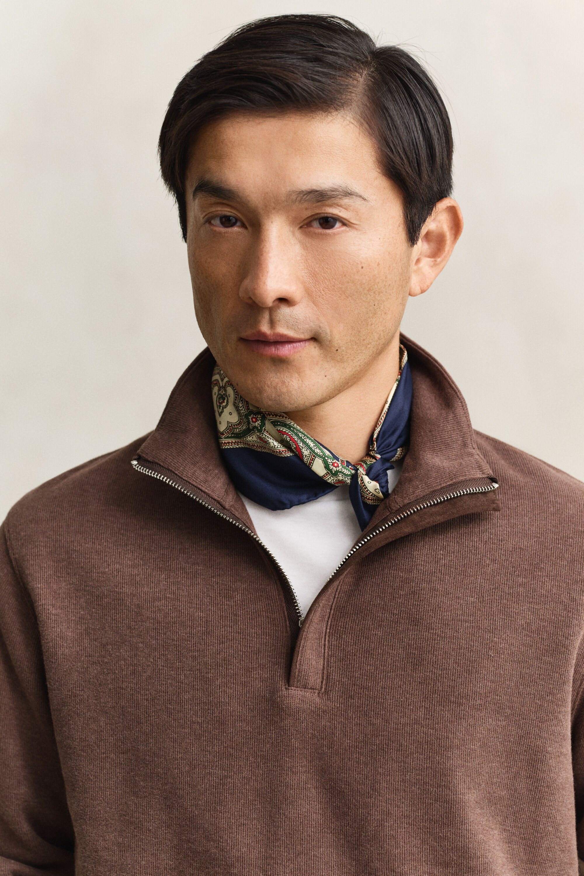 Sacker Rib sweatshirt met korte rits