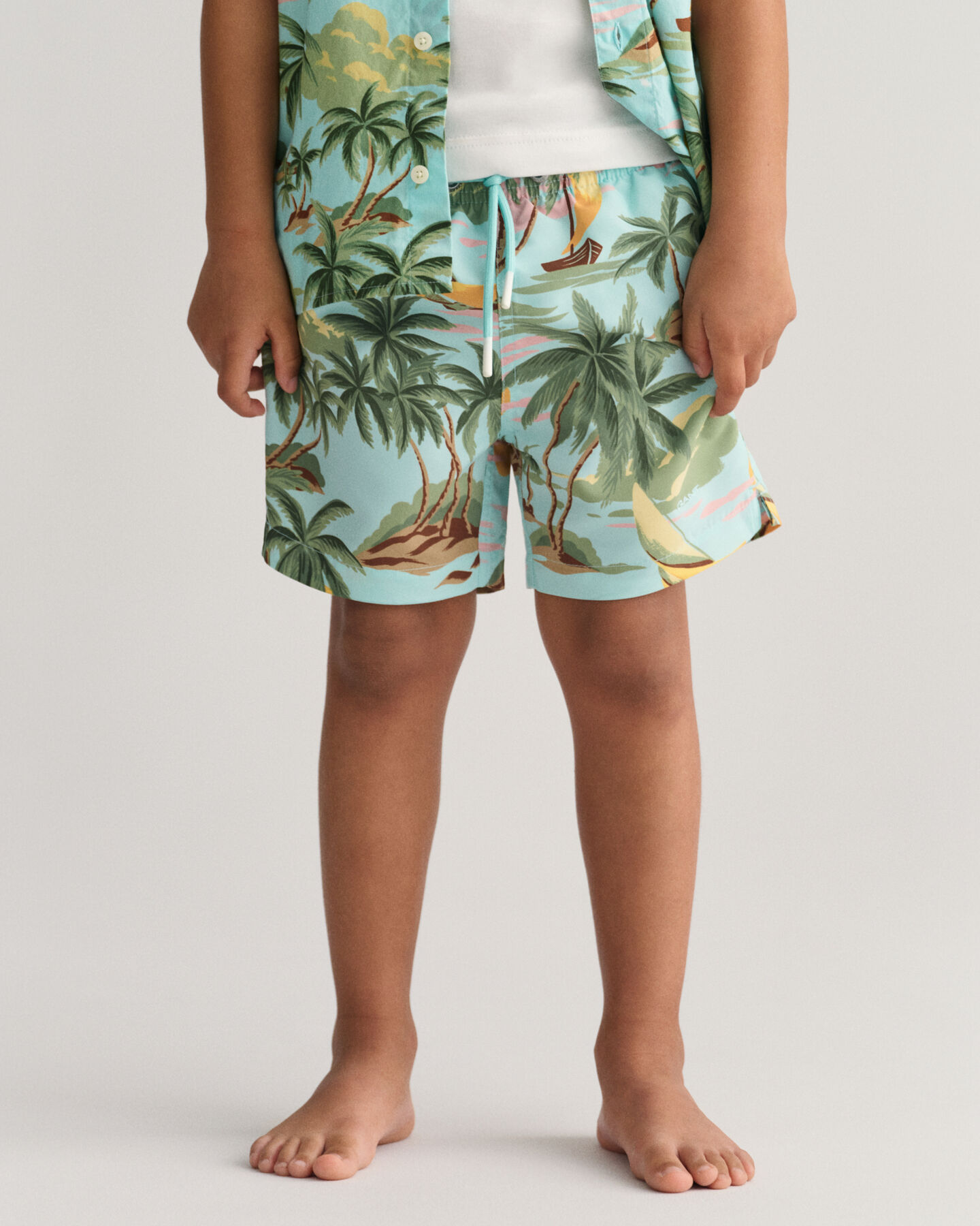 Boys Hawaiian Print Swim Shorts