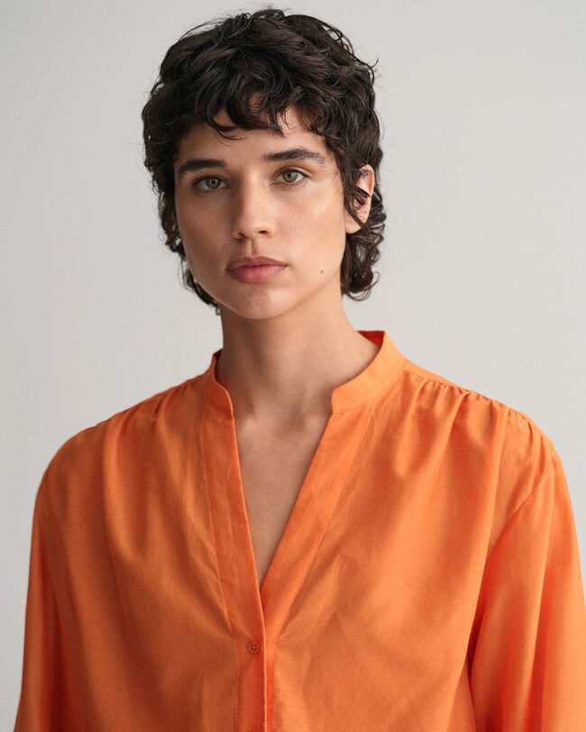 Relaxed Fit blouse van katoen en zijde