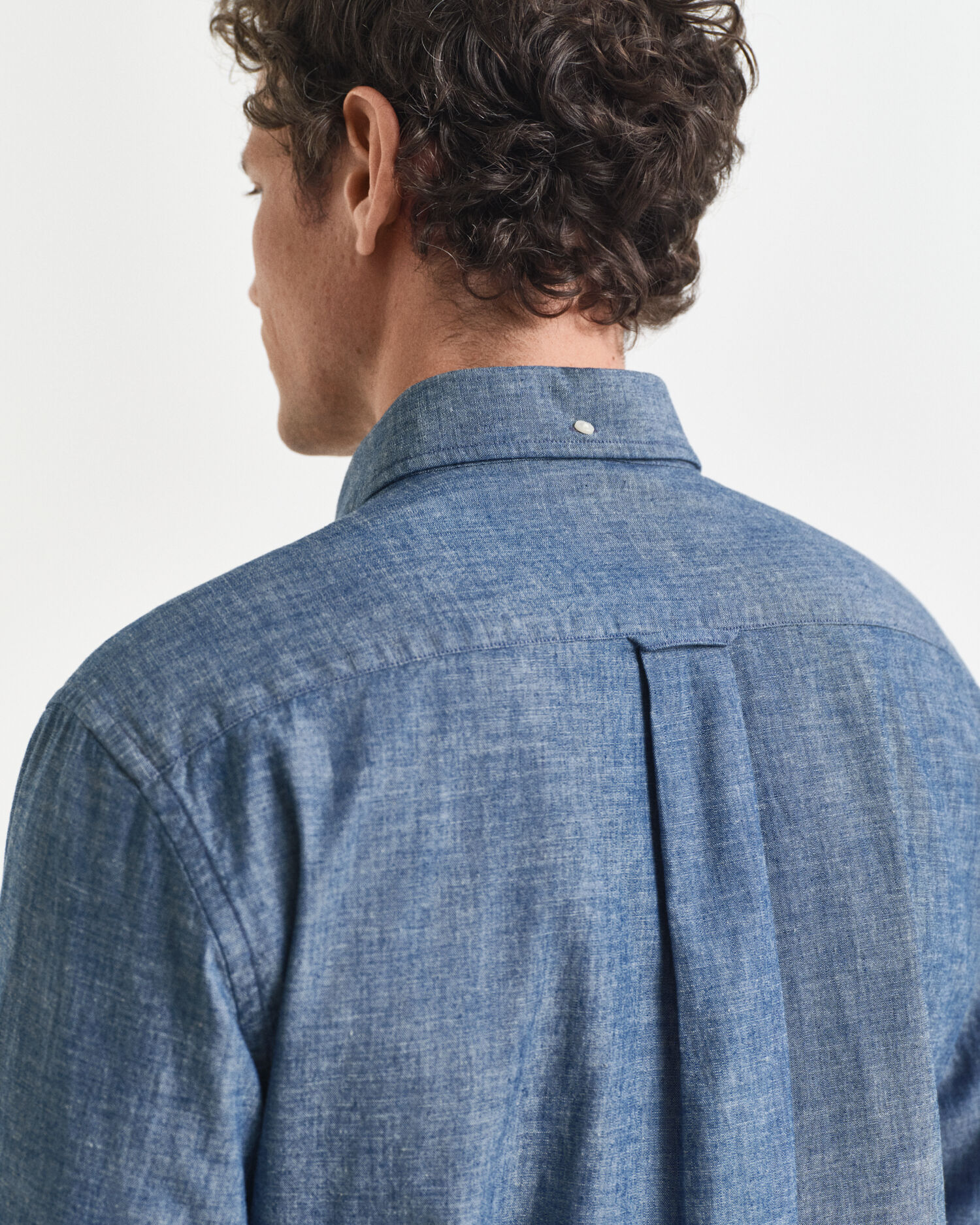 Regular Fit indigo chambray overhemd