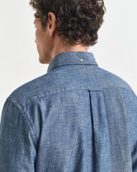 Regular Fit indigo chambray overhemd
