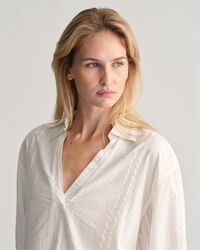Relaxed Fit Seersucker Popover blouse met strepen