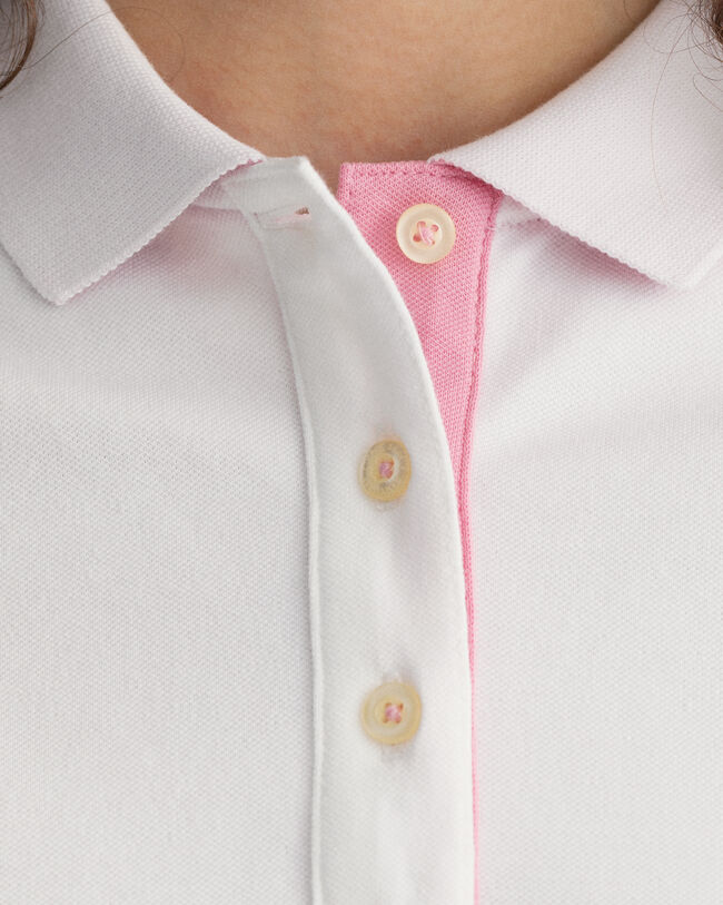 Piqu&eacute; poloshirt met contrasterende kraag