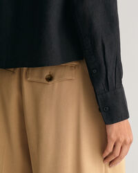 Relaxed Fit cropped blouse van linnen