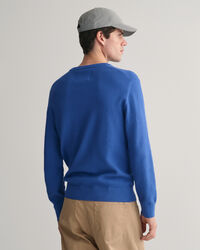 Structured trui met ronde hals van katoen