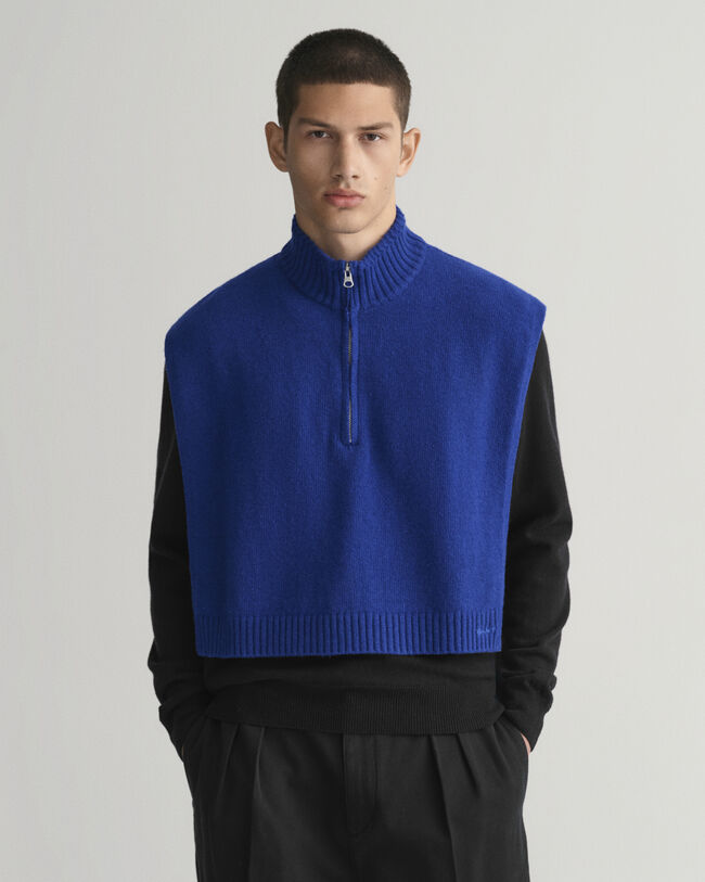 Gebreide wollen colsjaal met rits