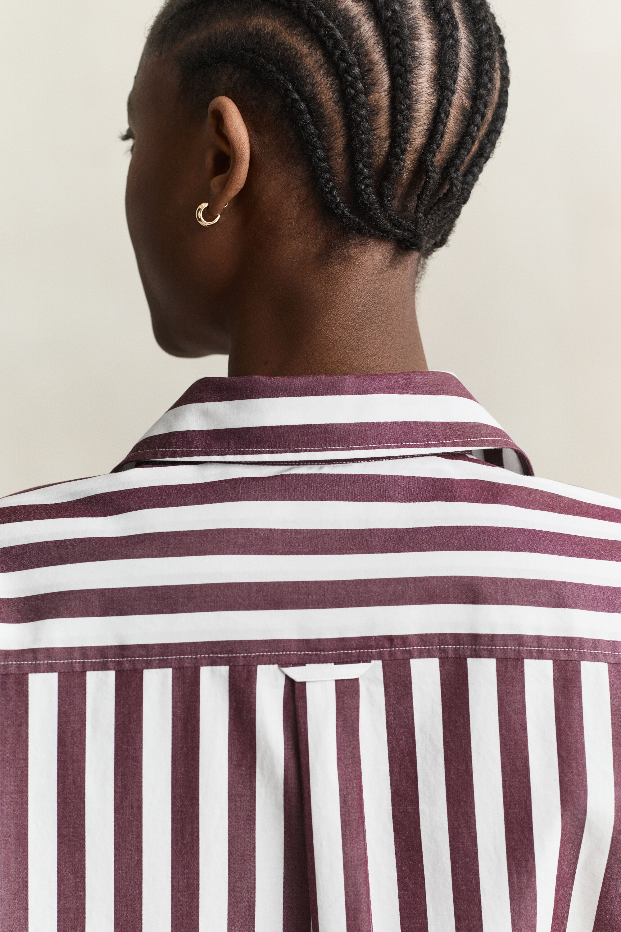 Relaxed fit poplin overhemd met strepen