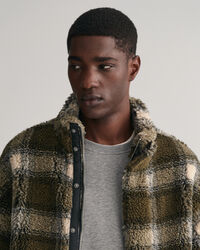 Geruit fleecejack met rits