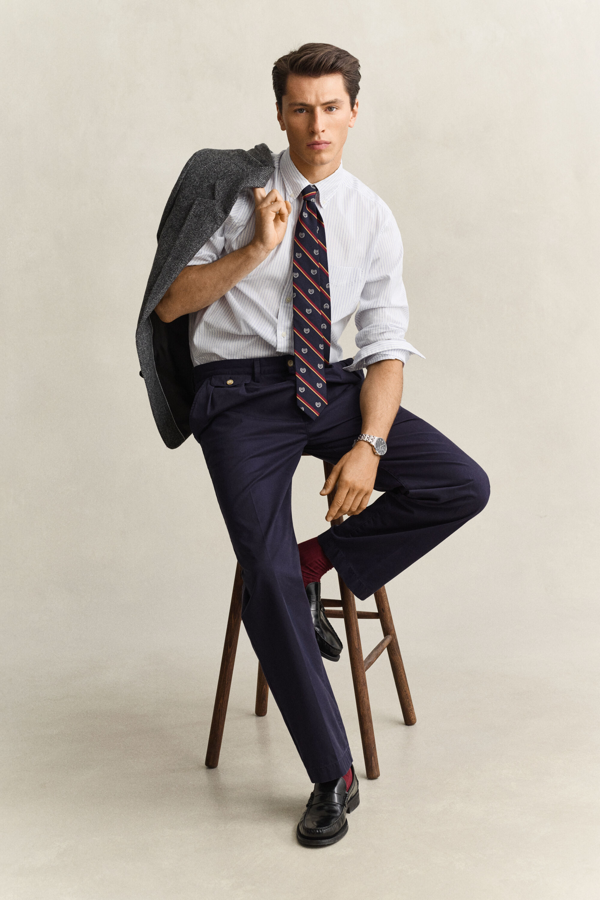 Gant x Yale gestreept Oxford-overhemd