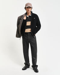 Katoenen vest met ritssluiting en textuur