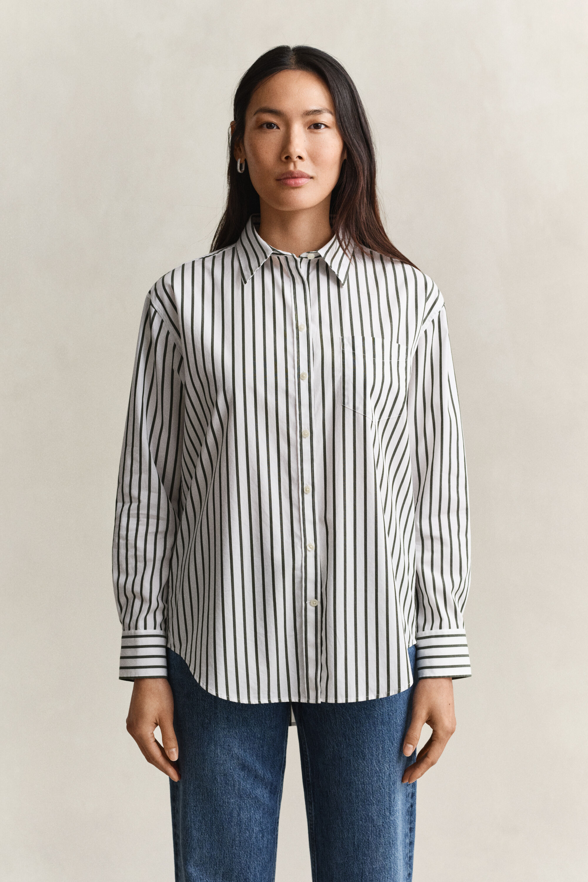 Relaxed Fit klassiek gestreept overhemd van poplin